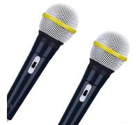 AMBEERT 2 PCS Fake Microphone Prop Set, Simulated Microphone Model for Stage Performance, Birthday Party, Singing Role-Play & Confidence-Building Activities