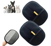 AMBEERT 2 PCS Static Removal Gloves Pet Hair, Cat Grooming Glove, Versatile Grooming Gloves for Washing, Reusable, Black, Size M