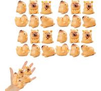 AMBEERT 24 PCS Resin Animals Mixed, Mini Resin Capybara, Mixed Small Animal Figurines for Home Decoration, DIY Accessories