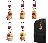 AMBEERT 5 PCS Keyrings for Women, Capybara Keyrings, Capybara Keychain, Cute Key Rings, Key Ring, Ladies, Girls, Key Ring, Accessory, Bag Charm, Gift for Friends
