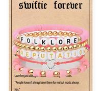 AMBEERT 5PCS Friendship Bracelets,Rriendship Bracelet, Bracelets Birthday Gifts For Girl Women Sister Music Fans, Merch For Tour Birthday Party Decorations Perfect for Gifting, Parties, and Casual