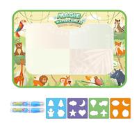 AMBEERT Doodle Mat, Water Doodle Mat with 4 Templates & 2 Pens, Mess-Free Fun for Kids & Adults, Green