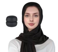 AMBEERT Instant Hijab, Modal Hijab, Jersey Hijab, Instant Hijab Ready to Wear, Hijab Scarf for Women, Stylish Modern Plain Jersey Hijab for Ladies Gift (With1 pair of to wel magnetic buckles)