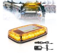 Amber Beacon Strobe Light Wireless Battery Rechargeable, 17 Flashing Mode, High Low Brightness, 48pcs Led, Roof Top Hazard Flash Warning Lights for Vehicles Trucks Snow Plows Postal Mail ATV UTV
