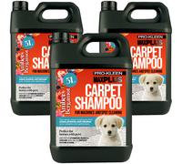 Pro-Kleen MAXPLUS Carpet Shampoo Cleaner - Premium Formula to Remove Dirt, Stains & Marks - Removes Pet Deposits & Odours - Suitable for all Machines (Amber & Bergamot Fragrance, 3 x 5 Litres)