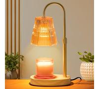Amber Candle Warmer Lamp with Dimmer Timer Adjustable Height Electric Wax Melter Flameless Warmer for Scented Jar Candles Home Office Gifts 2 Bulbs
