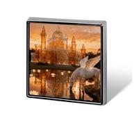 Amber Castle Brooch Pins Lapel Pins for Men Women Badge Button Cover Decorative Jewelry Charms for Hats Bags Backpacks Suits Shirts Scarves Clothing Accessories Banquet Wedding Gift