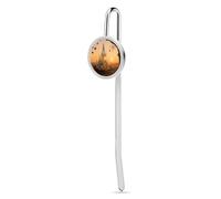 Amber Castle Scenery Bookmark Metal Book Marks for Reading with Round Hanging Charm Reading Bookmarks Gifts Pretty and Increase Reading Interest for Women Men
