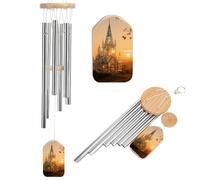 Amber Castle Scenery Wind Chimes for Outside Memorial Wind Chime (20.5') Large Outdoor Deep Tone Windchime Unique Aluminum Windchimes for Garden Hanging Decor, Sympathy Gifts