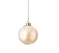 Amber Christmas Bauble Light - Classic Warm Lights - 10cm Light Up Bauble With Copper Wire Micro LEDs - Battery Operated Ball Light - Indoor Christmas Decoration