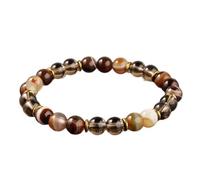 Amber, Citrine, Tiger's Eye Bracelet, Personal Power, Confidence, Bracelet, New Opportunities, Wealth, FgY933 (Brown, length-19cm)