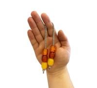 Amber Colors Quality Acrylic Fidget Beads - Stress Relief Stainless Steel Chain Stress Relieve Greek Inspired Worry Beads
