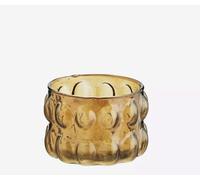 Amber Coloured Glass Candle Holder, Bubble Votive Small Tea Light Holder