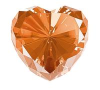 Amber Crystal Diamonds Paper Weights, Heart Shape Real Crystal Diamond Glass Gems Paperweight for decoration 80mm, Big Diamonds Home Office Decor Valentine's Day Gift Wedding Favors with Gift Box