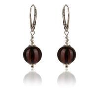 Amber Culture Baltic Amber Silver Earrings - Hypoallergenic Carved from Natural Stone in a Luxury Gift Box - 925 Sterling Silver E11