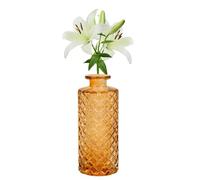 Amber Glass Bud Vase Small Diamond Bud Vases Mini Flowers Vase Vintage Decorative Bottle for Centerpieces Table Decoration Wedding Reception Home Decor