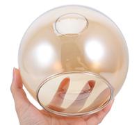 Amber Glass Globe Shade Replacement with Large Opening Dome Cover | Dual Open Design, Smoky Finish, Versatile Fit for Pendants, Sconces, Table Lamps