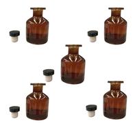 Amber Glass Reed Diffuser Bottles, 120ml, Set of 6, Black Stopper Cap