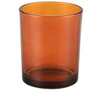 Amber Glass Toothbrush Holder - Glass Toothbrush Cup with Foam Protector, 9x8 cm Bathroom Organizer for Vanity Countertop