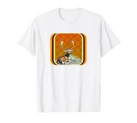 Amber Gold Buck Value Graphic T-Shirt, Men, White, L