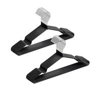 Amber Home 16" Non-Slip Rubber Coated Metal Suit Coat Hangers 20 Pack, Heavy Duty Clothes Hanger with Chrome and Black Friction, Metal Shirt Jacket Hanger with Round Notches for Dress
