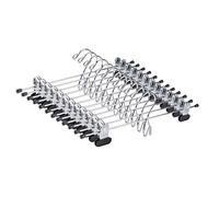 Amber Home 20 Pack Heavy Duty Metal Pants Skirt Hangers, Space Saving with Adjustable Clips and Non-Slip Big Clips for Jeans, Slacks