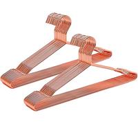 Amber Home 20pcs Shiny Metal Coat Hangers, Iron Shirt Hangers, Copper | 43cm, Non-slip Shoulder Notches, Wire Hangers for Blouses, Dresses, Suits, Jackets, Trousers, Tops, Bottoms