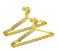 Amber Home 20pcs Shiny Metal Coat Hangers, Iron Shirt Hangers, Gold | 43cm, Non-slip Shoulder Notches, Wire Hangers for Blouses, Dresses, Suits, Jackets, Trousers, Tops, Bottoms
