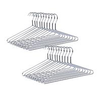 Amber Home 30 Pack Heavy Duty Metal Shirt Coat Hangers, Stainless Steel Clothes Hanger with Polished Chrome, 17 Inch Silver Metal Wire Hanger