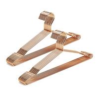 Amber Home 43cm Shiny Rose Gold Metal Coat Hanger 20pcs, Space Saving Metal Clothes Hangers with Notches, Heavy Duty Strong Metal Wire Hanger for Blouse Dress Shirt Jacket Pants