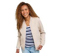Amber Ladies 100% Cotton Lightweight Mock Quilt Jersey Zip Jacket with Ribbed Cuffs, Welt & Neck Putty 20