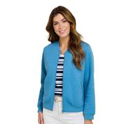 Amber Ladies 100% Cotton Lightweight Mock Quilt Jersey Zip Jacket with Ribbed Cuffs, Welt & Neck Slate Blue 20