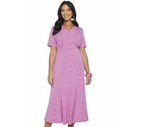 Amber Ladies 41 Inch Spotted Tea Dress, 1940s Inspired Fit with Curved Waist Seam (Available in Size 10-22) Rose 18