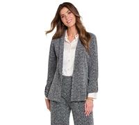 Amber Ladies Boucle Knitted Soft Textured Fabric Jacket | Women's Warm Coat | Spread Collar & Three-Quarter Sleeves with Gold Button Cuff Detailing