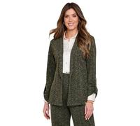 Amber Ladies Boucle Knitted Soft Textured Fabric Jacket | Women's Warm Coat | Spread Collar & Three-Quarter Sleeves with Gold Button Cuff Detailing