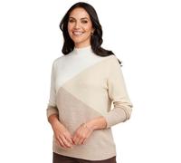 Amber Ladies Colour Block Turtle Neck Jumper with Long Sleeves & Stretch Knit