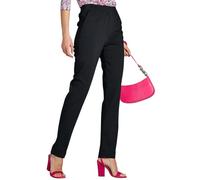 Amber Ladies Comfort Stretch Elastic Back Trouser Smart Casual Fit Black 10 Short