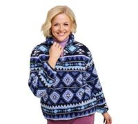 Amber Ladies Cosy Borg Fleece Top 1/2 Zip Sweatshirt with Pockets & Jersey Binding Long Sleeve Casual Jumper Blue 10