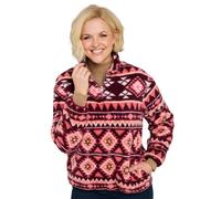 Amber Ladies Cosy Borg Fleece Top 1/2 Zip Sweatshirt with Pockets & Jersey Binding Long Sleeve Casual Jumper Pink 20-22