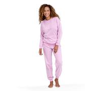 Amber Ladies Cotton Jersey Ski Pyjama Set Floral Print Pyjamas with Ribbed Neckline, Hem & Cuffs Soft Cotton Sleepwear Lavender 16-18