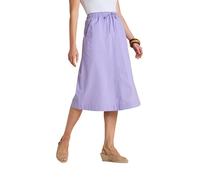 Amber Ladies Cotton Pull On Skirt with Drawcord Waist and Pockets - 100% Cotton Casual A-Line Skirt (Sizes 10-22)
