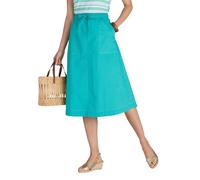 Amber Ladies Cotton Pull On Skirt with Drawcord Waist and Pockets - 100% Cotton Casual A-Line Skirt (Sizes 10-22) Turquoise 20