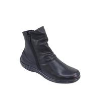 Amber Ladies EE Fit Twin Zip Slouch Leather Boot with Thermal Fleece Lining, Easy Twin Zips & Cushioned Support Black 5