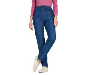 Amber Ladies Elasticated Waist Pull On Jean 100% Cotton | Soft Fabric High Waisted Jeans for Women with Adjustable Drawstring & Two Deep Pockets