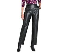 Amber Ladies Faux Leather Pull-On Trousers with Elasticated Waist Black