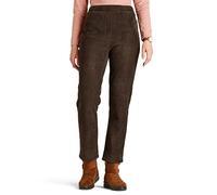Amber Ladies Fleece Lined Cord Trousers, Soft Knitted Jersey Pull-On Pants with Elasticated Waist & Pockets Chocolate 20 Extra Short