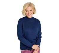 Amber Ladies Fleece Lined Turtle Neck Jumper Cosy Long Sleeve Knit Navy 12-14