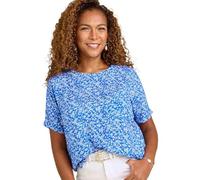 Amber Ladies Floral Print Shell Top with Pocket Cornflower Blue 18