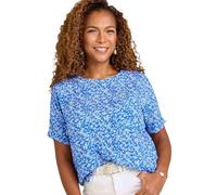 Amber Ladies Floral Print Shell Top with Pocket Cornflower Blue