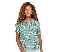 Amber Ladies Floral Print Shell Top with Pocket Khaki 16